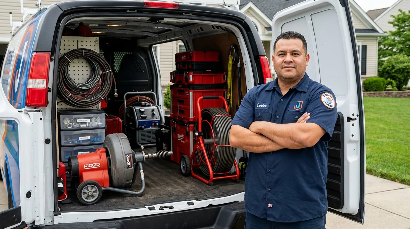 Professional drain cleaning equipment and Johns Plumbing LLC plumber in Sumter